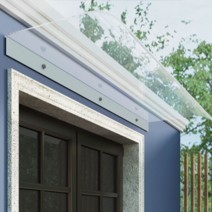 투명 창문 처마 빗물받이 캐노피 레인커버 차양 가림, 40x120CM 투명(정면형)