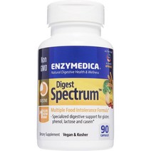 엔자이메디카 아밀라제 프로테아제 리파제 셀룰라제 엔자임 다이제스트 스펙트럼 90 캡슐 Enzymedica Digest Spectrum, 1개