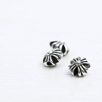 가배리본 4.8mm아시에뜨 크로스 은구멍장식 론델 팔찌재료 은 92.5 펜던트, 실버