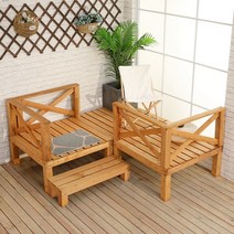 조립식 테라스 마당 정원 평상 벤치 의자 원목 나무, 가로90cm 세로90cm 높이50cm 베이지