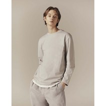 [지오다노] NEW 2023차은우 헤비코튼 크루넥 티셔츠 023502 라이트그레이