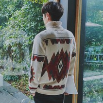 가바바 남성 목폴라 니트 이쁜 다이아패턴 G4646