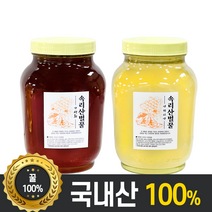 속리산 아카시아 잡화 국내산 사양 벌꿀 2.4kg 2병 꿀 세트, 아카시아꿀(사양벌꿀)+잡화꿀(사양벌꿀)2.4kg