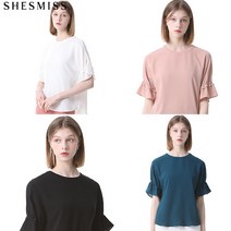 쉬즈미스 쉬즈미스 더블 커프스 솔리드 블라우스