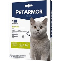 미국 PetArmor 고양이 해충 벼룩 퇴치제 진드기 1.5파운드이상 3개월, 상품선택