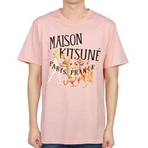 MAISON KITSUNE 명품명품메종키츠네 X 올림피아르탱 올리 팔레 루아얄 클래식 남자 크루넥 반팔티셔츠 JM0016
