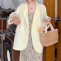 예쁜여성의류 패션 포인트 자켓 루즈핏 파스텔 봄여름 여성 얇은 가을 여름싱글 직장인코디 와이드 여자 색상 봄데일리 화사한 하프기장 봄아우터 데일리룩 여성컬러 간절기