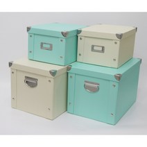 착한라이프 파스텔 폴딩박스 리빙박스 수납정리함, 중(36x26x24), 민트