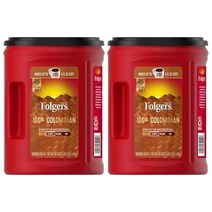 Folgers 폴저스 100% 콜럼비아 미디엄 로스트 그라운드 커피 원두가루 미국직배송 로스팅커피 1.14kg 2개