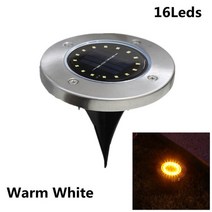 8 16 LED 태양 잔디 마당 Led 조명 매장 정원 빛 방수 와이드 통로 바닥 지상 스팟 램프, 16Leds Warm, 10Pcs, 03 16Leds Warm_06 10Pcs