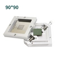 납땜인두기 납흡입기 전기납땜기 온도조절솔더링 연기 휴대용팁 90x90mm 알루미늄 bga reballing 스텐실 템플릿 홀더 고정 장치 bga 칩 솔더 볼 재 작업 지그, 없음