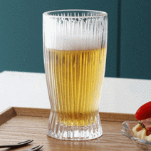 루시드랩 내열 강화 유리컵 주름 하이볼 2개, 투명 375ml 2개