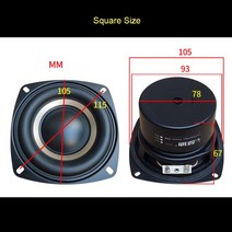 스피커 블루투스 무드 4인치 HIFI 서브 우퍼 스피커 4ohm 100W 레이어 보이스 코일 6 8 Ohm T0958 1 개입, 06 Square 8ohm_01 4