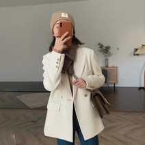 스몰 정장 코트 슬림 화이트 상의 고급