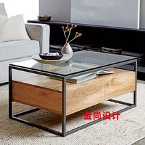 원목티테이블 현대 심플 아메카지스타일 클래식 롱 스퀘어 유리 작은테이블 서류 서랍 회의 4559698427, 단장함 100*50*47 (유리를 끼우다 0