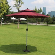 더블 탑 방수 파라솔 해변용 파라솔 컬러 모음 알루미늄 폴 와인 레드 (베이스 없음)
