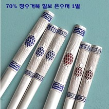 장수거북 칠보 은수저 1벌 70% 홍색 청색 수저 젓가락 1인용 전통 칠보 조각 고급 명품 부부 커플 수저 예단 생신 vip 외국인 선물 답례품 기념품, 은수저1벌 청색+보자기포장+인쇄