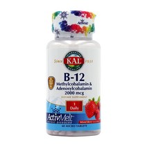 칼 B12 메틸코발라민-아데노실코발라민 60정 KAL B12 Methylcobalamin n Adenosylcobalamin 2000mcg 60Tab