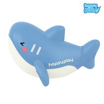 해피플레이 아기 유아 목욕 물놀이 장난감 골라 담기 헤엄치는 파닥파닥 거북이 개구리 오리 고래, 헤엄치는 베이비상어 블루
