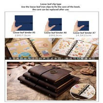 비밀일기장 빈티지 소가죽 노트북 여행 매뉴얼 학생 플립 북 간단한 일기 크리에이티브 핸드그린 휴대용, 05 B-A5 23X17.5CM