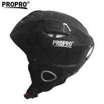 스키 보드 헬멧 안전모 propro 안전 겨울 따뜻한 성인 야외 스노우 스노우 모빌 스포츠 스케이트, 검은색, 엘(56-59)