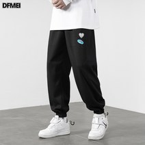 DFMEI 맨투맨 빅사이즈 캐주얼팬츠 추동 조거 와이드 트레이닝팬츠