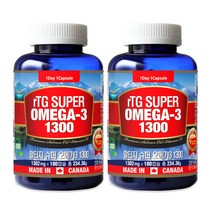 Canada 캐나다정품 통라이프- rTG 슈퍼 알티지오메가3-1300-6개월분-혈행 기억력개선 칼슘과인흡수에도움-2병, 1병