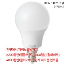 이케아 TRADFRI 트로드프리 LED전구 E14 400루멘 무선밝기조절 화이트 스펙트럼 구형 오팔 403.182.85, 1개, IKEA 스마트조명 전용전구