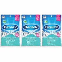 덴텍 컴플리트 클린 플로스 픽스 75 3팩 225개, 75 Count (Pack of 3)