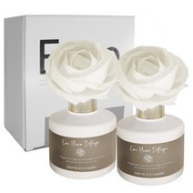 유로 플라워 오브제 디퓨저 200ml 2p + 핸드메이드플라워 스틱 2p, 제주사려니숲