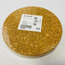 이케아 HEAT 헤아트 코르크 냄비받침 19cm 3개입 세트 601.713.29, 1세트