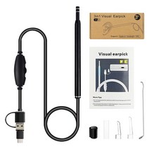 왁스타블렛 고체타블렛시각적 귀 귀 청소기 왁스 제거 내시경 카메라 otoscope, 씨엔, 블랙 b
