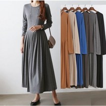 안클로젯 ﻿샤랄라 주름 플리츠 스판 홈드레스 롱원피스