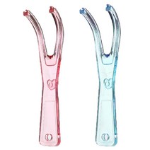 2pcs 치과 치실 홀더 원조 구강 넥타이 치아 치료 개별 튼튼한 이빨 청소 흡입 신선한 구강 관리 도구, 하나, 핑크 & 블루