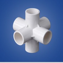 25mm 6구 pvc 파이프 연결 커넥터 집 하우스 가구 만들기 조인트 연결, 단품