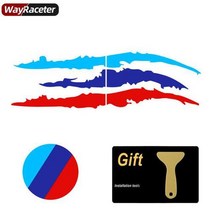 자동차 헤드 라이트 눈썹 스티커 M 성능 유령 클로 줄무늬 BMW E46 E60 E90 E92 E87 F30 F20 F10 F22 G20 F36 G30 Z4, Tricolor style