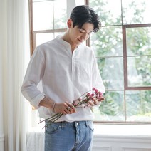 포켓 헨리넥 린넨셔츠[AJ0858]