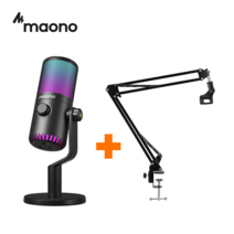 마오노 DM30RGB 블랙 게이밍 방송용 USB 콘덴서 마이크 스탠드 패키지