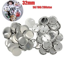 32mm 단추 부속 DIY 예술 기술 제작자 플라스틱 공백 핀 배지 소모품 50/100/200pcs/stes, [03] 200 stes, 200 stes, 200개