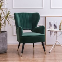 북유럽 1인용 소파 원룸 미니 싱글 쇼파 1인 벨벳 윙체어, 다크블루