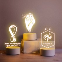 2022 카타르 월드컵 마스코트 브라질 아르헨티나 축구 주변 기념품 장식 장식 작은 야간 조명, 충전을 위해 나를 쏴