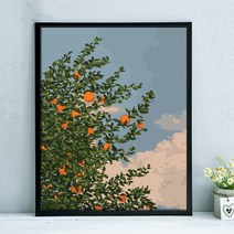 여름 풍경 유화 그리기세트 DIY 페인팅 취미 활동, B_50x65cm/프레임 없음(두께 2.5cm)