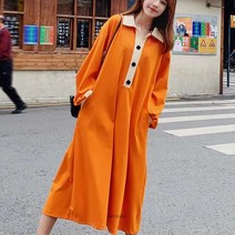 후드 니트 폴라 롱 하객 원피스 캐주얼 빈티지 드레스 큰 사이즈 6XL 150kg 여성용 턴 다운 칼라 긴 소매