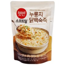 햇반 소프트밀 누룽지닭백숙죽 420g, 5개