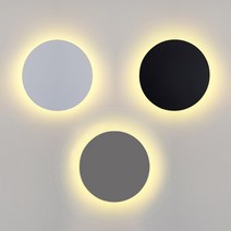 LED 원형 벽부등 써클 벽등 8W, 회색, 전구색(노란빛)