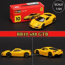 어린이날선물 다이캐스트 자동차 Bburago 페라리 미니어처 모델 BB12 458 스파이더 스케일 엔조 F12tdf F40 F50 488 GTB 아트 복제 164, [06] BB10 488 GTB
