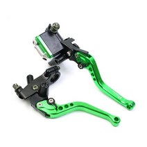 모토 브레이크 클러치 레버 22mm 오토바이 펌프 Resevoir DOT for MSX125 DRZ400SM 스즈키 GSR400 BWS125 CRF450 Yamaha R6 CF V, green