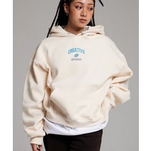 CREAM SODA LAB 크리에이티브 스튜디오 스몰로고 크롭 후드 아이보리 CREATIVE STUDIO SMALL LOGO CROP HOODIE IVORY