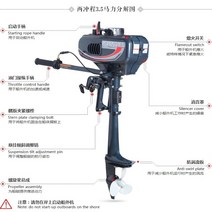 제트스키 마력 선외기 고무 보트 엔진 모터 장축 단축, 2충3.5마력단축후조종선외기