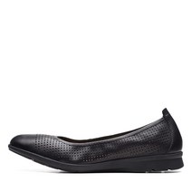 Clarks 여성용 Airabell 미드 발레 플랫 블랙 가죽 12202551, 6.5, Black Leather, Black Leather